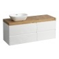 Laufen Lani - Meuble sous-lavabo, 58x137x49 cm, 4 tiroirs, découpe à gauche, blanc mat/chêne H4065821122601 Laufen Lani - Meuble sous-lavabo, 58x137x49 cm, 4 tiroirs, découpe à gauche, blanc mat/chêne H4065821122601