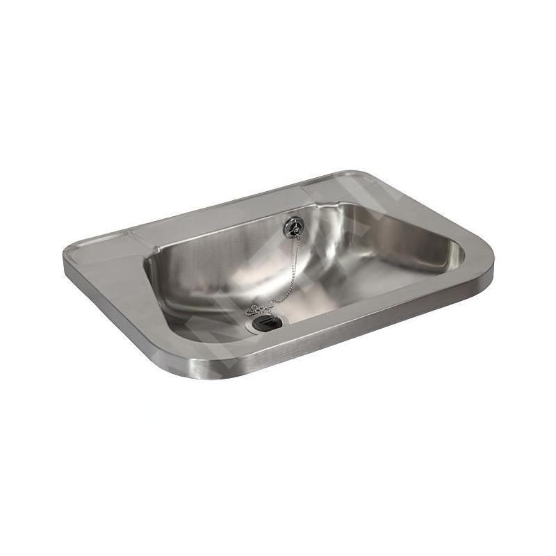 Sanela Lavabos en inox - Lavabo avec trop-plein 560x420 mm, sans trou pour robinetterie, inox SLUN 26A