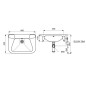 Sanela Lavabos en inox - Lavabo avec trop-plein 560x420 mm, sans trou pour robinetterie, inox SLUN 26A