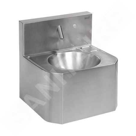 Sanela Lavabos en inox - Lavabo suspendu en inox avec système piezo et robinet thermostatique, 24V SLUN 72PT