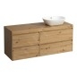 Laufen Lani - Meuble sous-lavabo, 58x137x49 cm, 4 tiroirs, découpe à droite, chêne H4065831122671 Laufen Lani - Meuble sous-lavabo, 58x137x49 cm, 4 tiroirs, découpe à droite, chêne H4065831122671