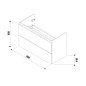 Jika Mio-N - Meuble pour lavabo 96x59x45 cm, blanc H40J7174015001