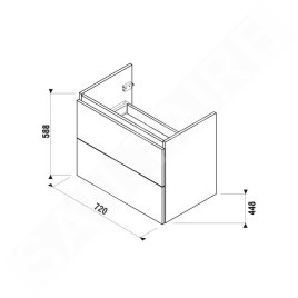 Jika Mio-N - Meuble pour lavabo 72x59x45 cm, frêne H40J7194013421