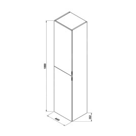 Jika Pure - Armoire haute 180x40x35 cm, 2 portes G/D, noir mat H43J2322303531