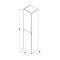 Jika Pure - Armoire haute 180x40x35 cm, 2 portes G/D, noir mat H43J2322303531