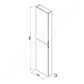 Jika Pure - Armoire haute 180x40x13 cm, 2 portes G/D, blanc H43J2352305001