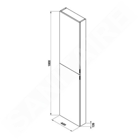 Jika Pure - Armoire haute 180x40x13 cm, 2 portes G/D, blanc H43J2352305001