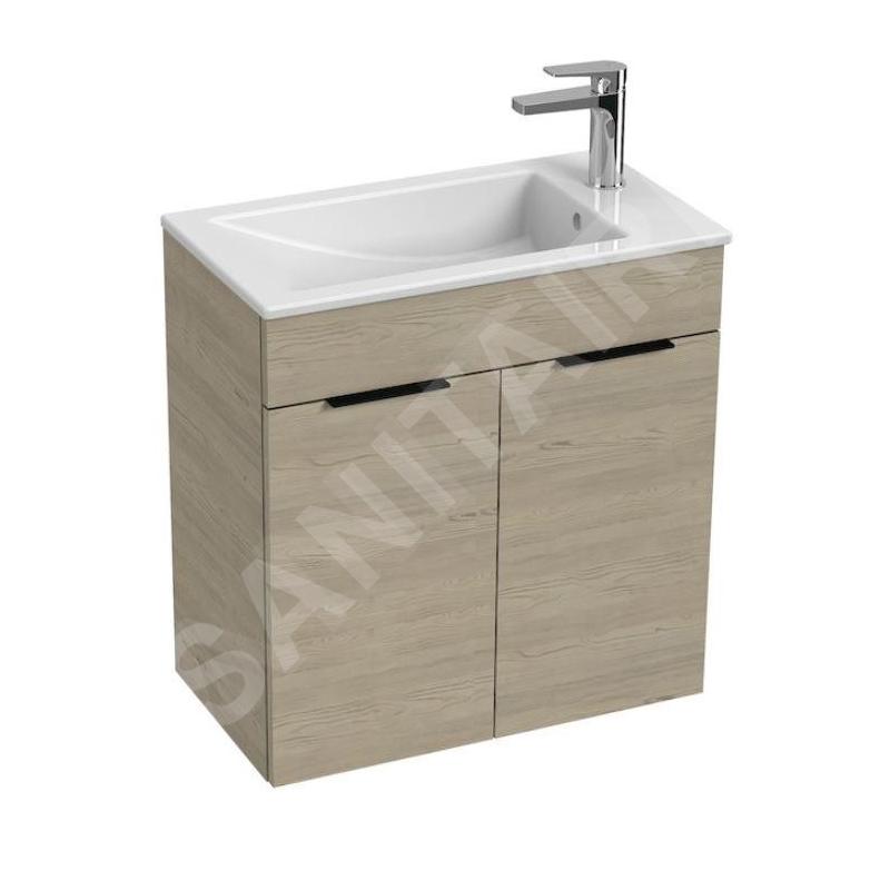 Jika Cube - Meuble avec lavabo 61x34x61 cm, frêne H4536311765141 Jika Cube - Meuble avec lavabo 61x34x61 cm, frêne H4536311765141