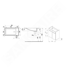 Jika Cube - Meuble avec lavabo 61x34x61 cm, frêne H4536311765141
