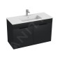 Jika Cube - Meuble avec lavabo 100x43x61 cm, anthracite mat H4536511763521 Jika Cube - Meuble avec lavabo 100x43x61 cm, anthracite mat H4536511763521