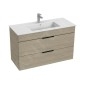Jika Cube - Meuble avec lavabo 100x43x61 cm, frêne H4536521765141 Jika Cube - Meuble avec lavabo 100x43x61 cm, frêne H4536521765141