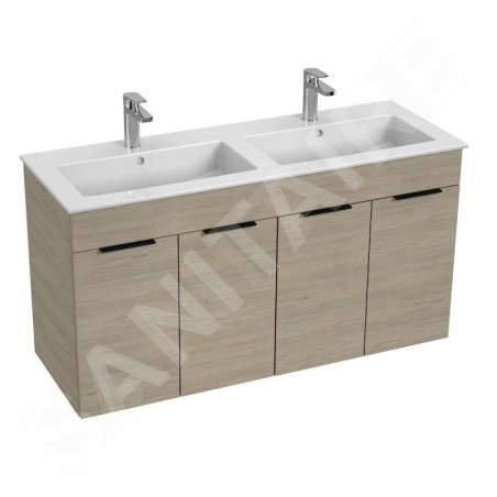 Jika Cube - Meuble avec double-lavabo 116x43x61 cm, frêne H4536611765141