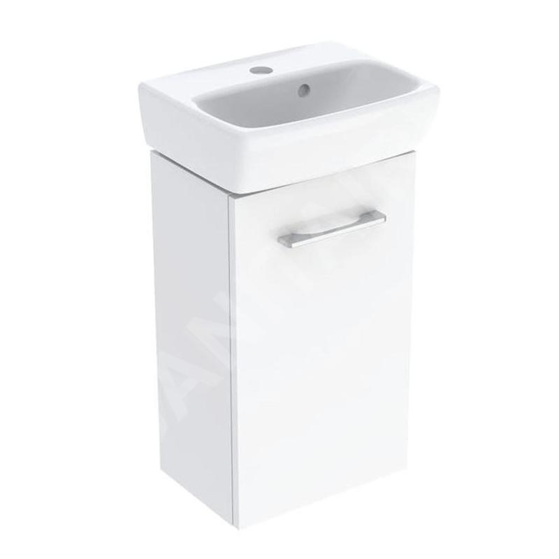 Geberit Selnova Square - Meuble avec lave-mains, 36 x 65 x 25 cm, 1 porte, G/D, blanc brillant 502.742.00.1