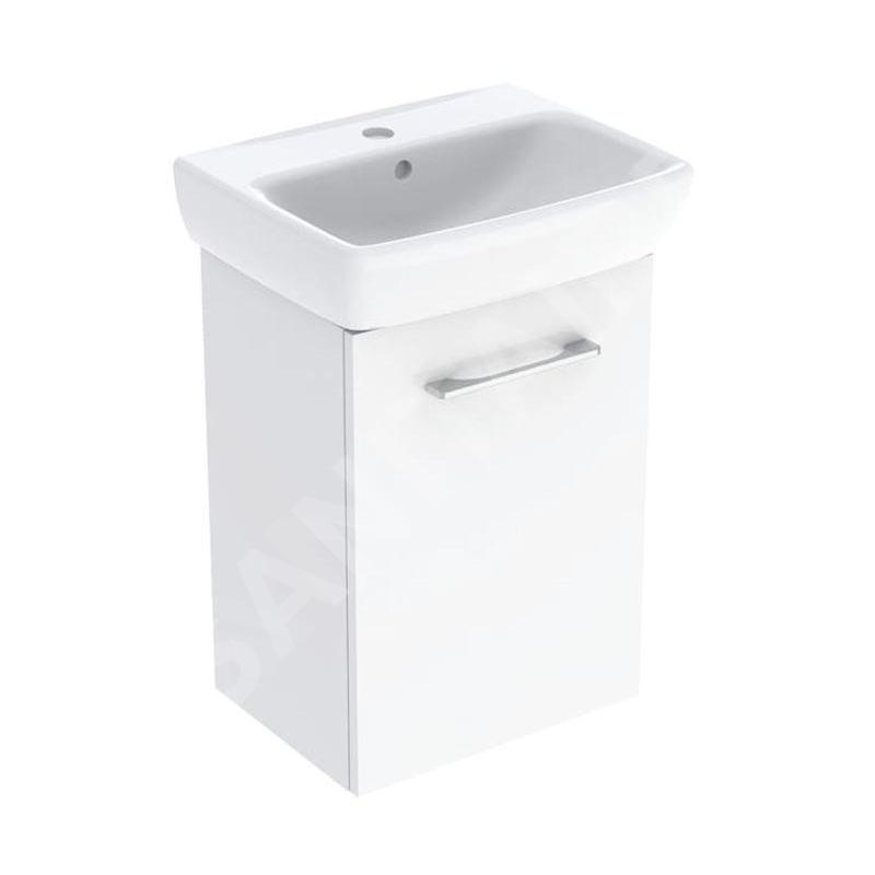 Geberit Selnova Square - Meuble avec lavabo, 45 x 65 x 32 cm, 1 porte, G/D, blanc brillant 502.746.00.1