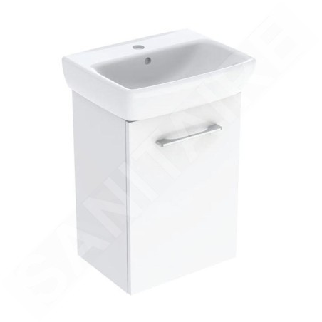 Geberit Selnova Square - Meuble avec lavabo, 45 x 65 x 32 cm, 1 porte, G/D, blanc brillant 502.746.00.1