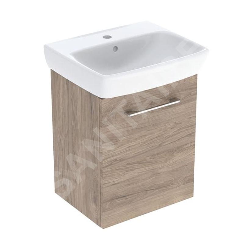 Geberit Selnova Square - Meuble avec lavabo, 50 x 65 x 38 cm, 1 porte, G/D, noix de hickory 502.752.00.1 Geberit Selnova Square - Meuble avec lavabo, 50 x 65 x 38 cm, 1 porte, G/D, noix de hickory 502.752.00.1