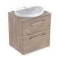 Geberit Selnova Square - Meuble avec lave-mains, 59 x 50 x 70 cm, 2 tiroirs, noix de hickory 502.870.00.1