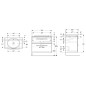 Geberit Selnova Square - Meuble avec lavabo, 79x50x70 cm, 2 tiroirs, blanc brillant 502.872.00.1 Geberit Selnova Square - Meuble avec lavabo, 79x50x70 cm, 2 tiroirs, blanc brillant 502.872.00.1