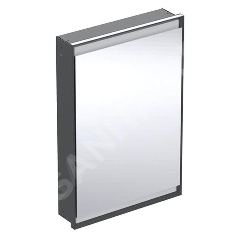 Geberit ONE - Armoire miroir avec éclairage LED, 600x900x150 mm, charnières à gauche, intégrée, noir mat 505.800.00.7
