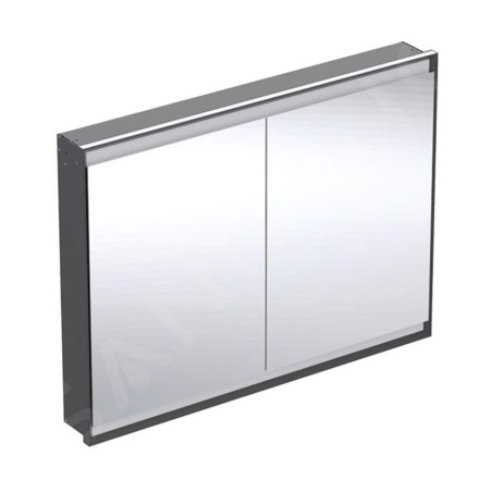 Geberit ONE - Armoire avec miroir avec éclairage LED, 1200x900x150 mm, 2 portes, intégrée, noir mat 505.805.00.7