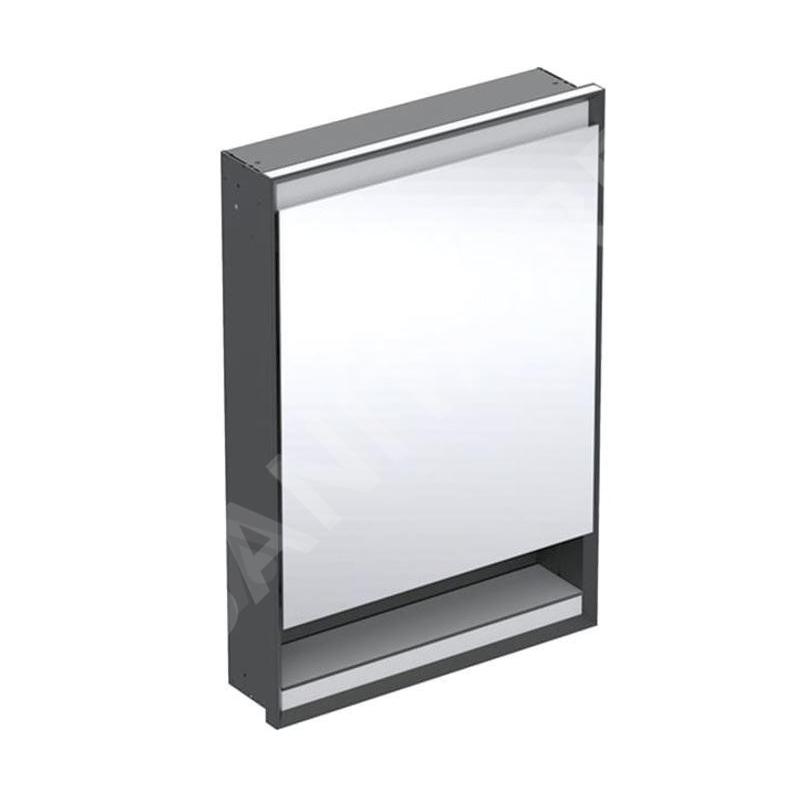 Geberit ONE - Armoire miroir avec éclairage LED, 600x900x150 mm, charnières à gauche, avec niche, intégrée, noir mat Geberit ONE - Armoire miroir avec éclairage LED, 600x900x150 mm, charnières à gauche, avec niche, intégrée, noir mat
