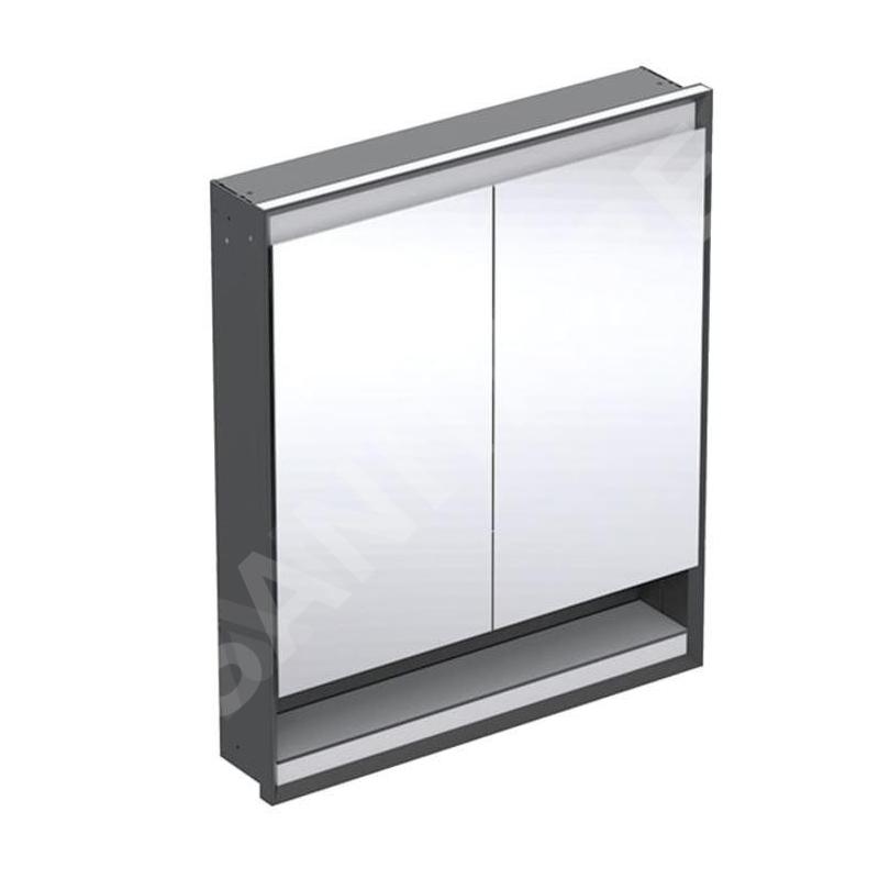 Geberit ONE - Armoire avec miroir avec éclairage LED, 750x900x150 mm, 2 portes, avec niche, intégrée, noir mat 505.822.00.7 Geberit ONE - Armoire avec miroir avec éclairage LED, 750x900x150 mm, 2 portes, avec niche, intégrée, noir mat 505.822.00.7