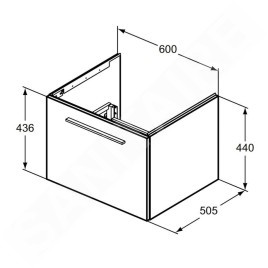 Ideal Standard i.Life B - Meuble vasque, 60x44x51 mm, 1 tiroir, blanc mat T5269DU