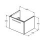 Ideal Standard i.Life B - Meuble vasque 60x44x51 cm, 1 tiroirs, quartz gris mat T5269NG