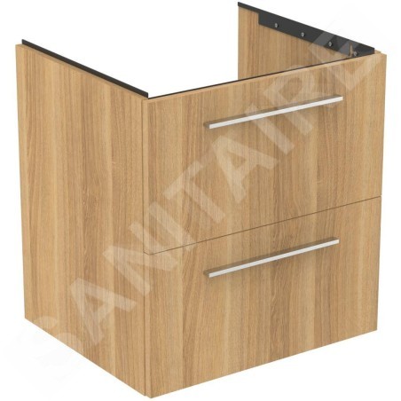 Ideal Standard i.Life B - Meuble vasque, 60x63x51 cm, 2 tiroirs, chêne T5270NX
