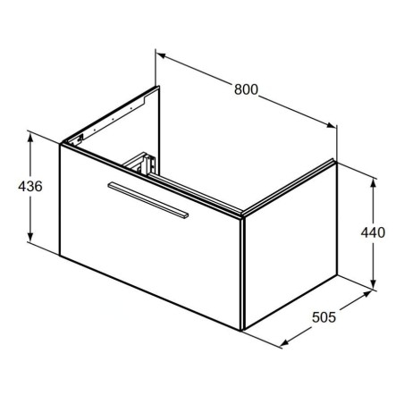 Ideal Standard i.Life B - Meuble vasque 80x44x51 cm, 1 tiroirs, quartz gris mat T5271NG
