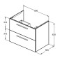 Ideal Standard i.Life B - Meuble lavabo 80x63x51 cm, 2 tiroirs, chêne T5272NX Ideal Standard i.Life B - Meuble lavabo 80x63x51 cm, 2 tiroirs, chêne T5272NX