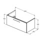 Ideal Standard i.Life B - Meuble-vasque, 100x44x51 mm, 1 tiroir, blanc mat T5275DU Ideal Standard i.Life B - Meuble-vasque, 100x44x51 mm, 1 tiroir, blanc mat T5275DU