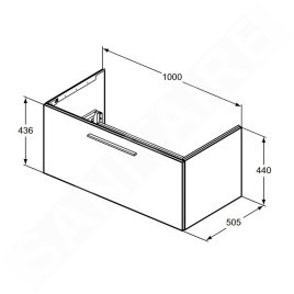 Ideal Standard i.Life B - Meuble lavabo 100x44x51 cm, 1 tiroir, chêne T5275NX