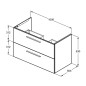 Ideal Standard i.Life B - Meuble lavabo 100x63x51 cm, 2 tiroirs, chêne T5276NX Ideal Standard i.Life B - Meuble lavabo 100x63x51 cm, 2 tiroirs, chêne T5276NX