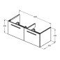 Ideal Standard i.Life B - Meuble-vasque, 120x44x51 cm, 2 tiroirs, blanc mat T5277DU