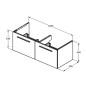 Ideal Standard i.Life B - Meuble lavabo 120x44x51 cm, 2 tiroirs, chêne T5277NX