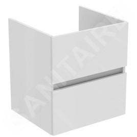 Ideal Standard Eurovit - Meuble-lavabo, 55x50x44 cm, 2 tiroirs, blanc brillant R0256WG