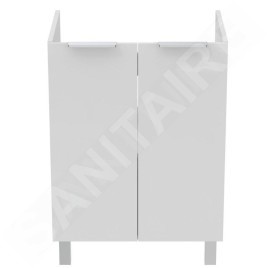 Ideal Standard Eurovit - Meuble-lavabo, 84x60x44 cm, 2 porte, charnières G/D, blanc brillant R0258WG