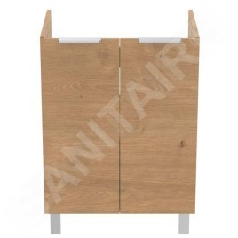 Ideal Standard Eurovit - Meuble-lavabo, 84x60x44 cm, 2 porte, charnières G/D, chêne R0258Y8