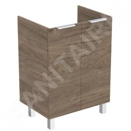 Ideal Standard Eurovit - Meuble lavabo, 84x60x44 cm, 2 porte, charnières G/D, noyer R0258Y9
