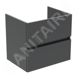 Ideal Standard Eurovit - Meuble-lavabo, 55x60x44 cm, 2 tiroirs, gris brillant R0259TI