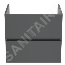 Ideal Standard Eurovit - Meuble-lavabo, 55x60x44 cm, 2 tiroirs, gris brillant R0259TI