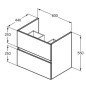 Ideal Standard Eurovit - Meuble-lavabo, 55x60x44 cm, 2 tiroirs, chêne R0259Y8 Ideal Standard Eurovit - Meuble-lavabo, 55x60x44 cm, 2 tiroirs, chêne R0259Y8