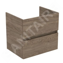 Ideal Standard Eurovit - Meuble-lavabo, 55x60x44 cm, 2 tiroirs, noyer R0259Y9