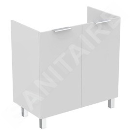 Ideal Standard Eurovit - Meuble-lavabo, 84x80x44 cm, 2 porte, charnières G/D, blanc brillant R0262WG