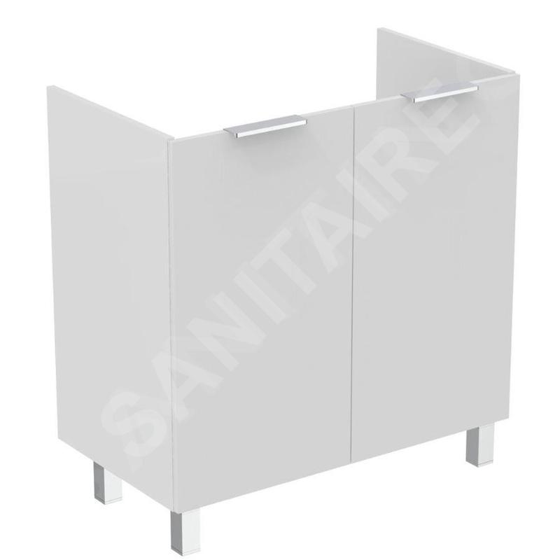 Ideal Standard Eurovit - Meuble-lavabo, 84x80x44 cm, 2 porte, charnières G/D, blanc brillant R0262WG