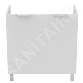 Ideal Standard Eurovit - Meuble-lavabo, 84x80x44 cm, 2 porte, charnières G/D, blanc brillant R0262WG