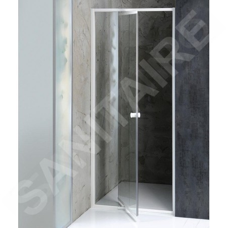 Aqualine Amico - Porte de douche pliante 1040-1220x1850 mm, verre clair/blanc G100