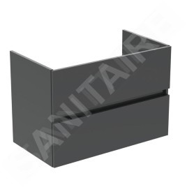 Ideal Standard Eurovit - Meuble-lavabo, 55x80x44 cm, 2 tiroirs, gris brillant R0263TI