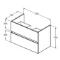 Ideal Standard Eurovit - Meuble-lavabo, 55x80x44 cm, 2 tiroirs, chêne R0263Y8 Ideal Standard Eurovit - Meuble-lavabo, 55x80x44 cm, 2 tiroirs, chêne R0263Y8